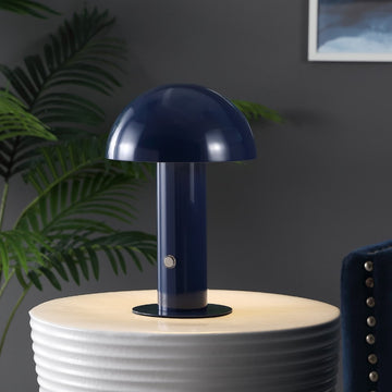 Boletus 10.75" Contemporary Bohemian Rechargeable/Cordless Iron Integrated LED Mushroom Table Lamp